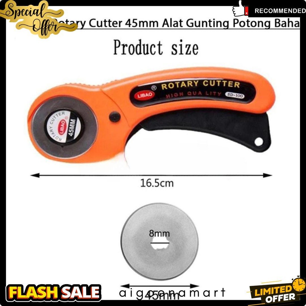 

Rotary Cutter 45Mm / Refill Cutter/ Alat Gunting Potong Bahan Kain Alat Potong Flash Sale! Diskon Hingga 70%