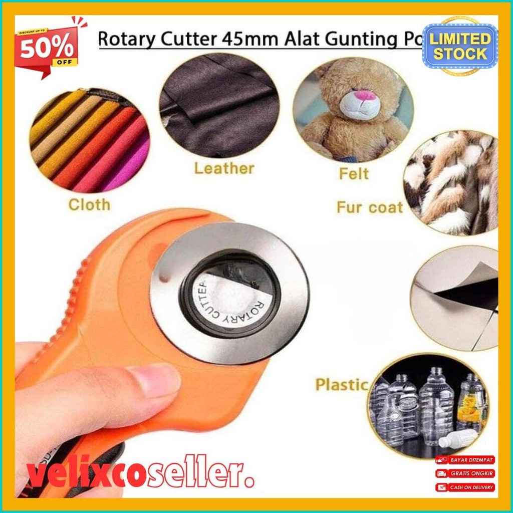 

Rotary Cutter 45Mm / Refill Cutter/ Alat Gunting Potong Bahan Kain Alat Potong Diskon Setengah Harga