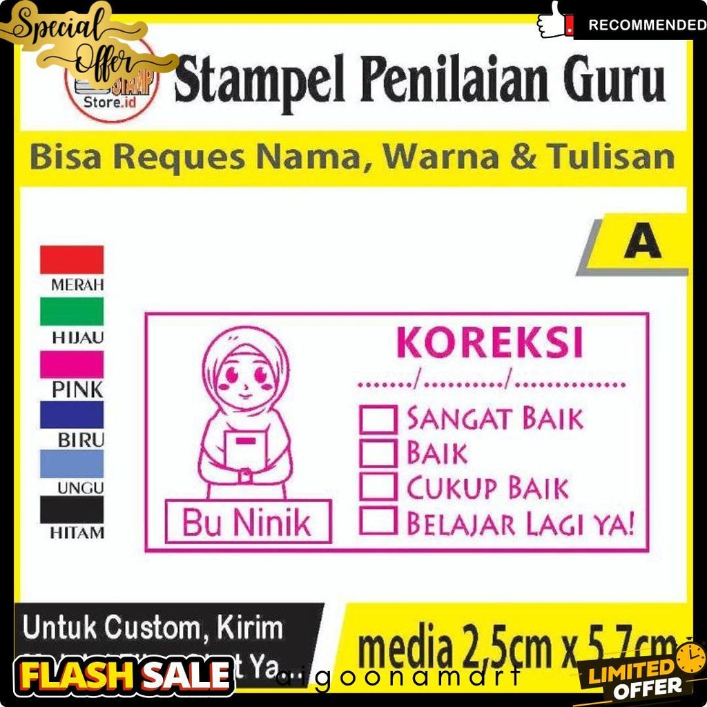 

Stempel Penilaian/Ganti Nama, Gambar Dan Warna/Cap Guru/Stampelbuguru Terlengkap Dan Termurah