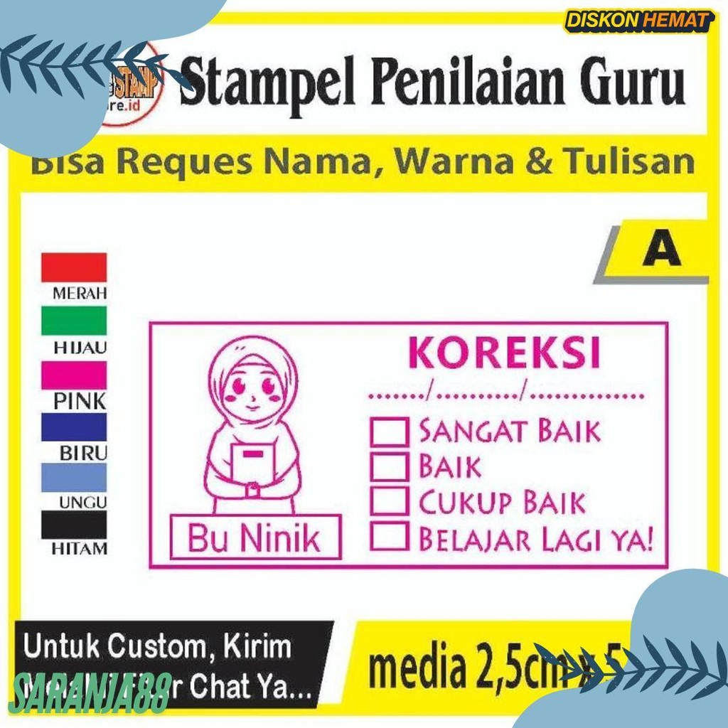 

Stempel Penilaian/Ganti Nama, Gambar Dan Warna/Cap Guru/Stampelbuguru Terlengkap Dan Termurah