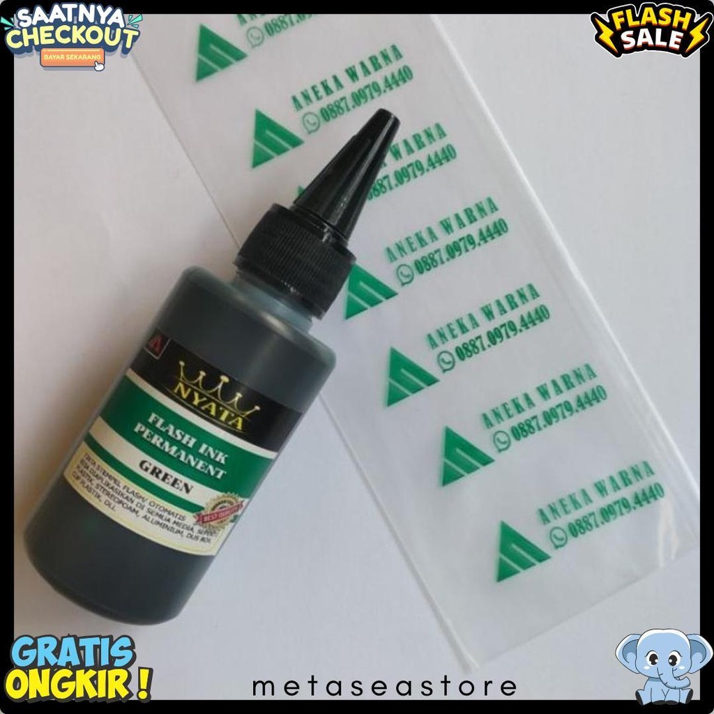 

Tinta Permanent Untuk Stempel Flash Otomatis, Media Plastik ,Isi 100 Ml Terlengkap Dan Termurah