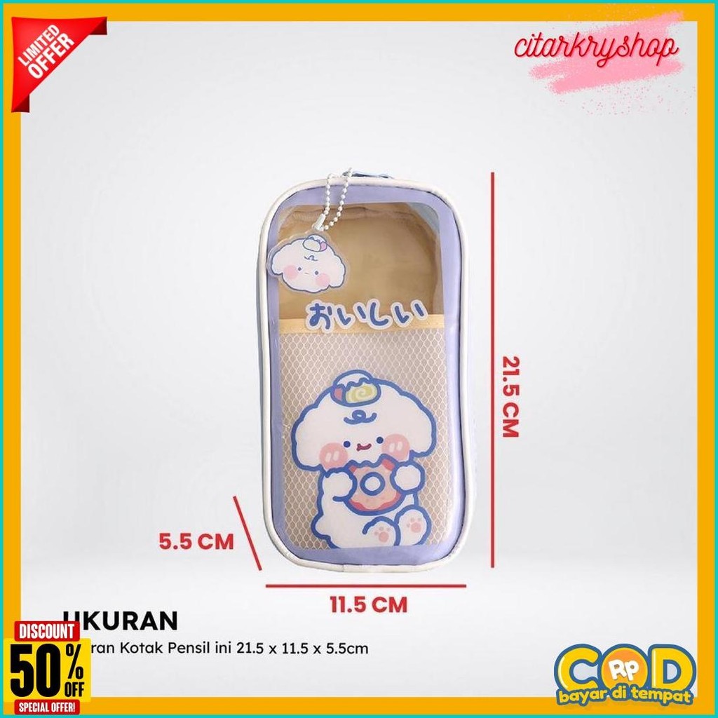 

Pencil Case Tempat Pensil Anak Transparan Motif Kartun Korean Style / Tempat Alat Tulis Perlengkapan Sekolah Multifungsi/TempatPulpen Bunda A61 Diskon Setengah Harga