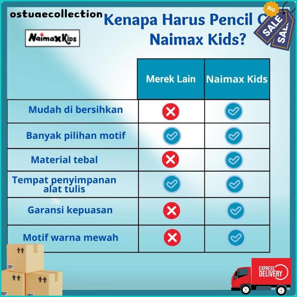 

Pencil Case Custom Nama | Naimax Kids Pencil Case Medium Anak Laki-Laki Terlaris! Produk Ini Banyak Dicari