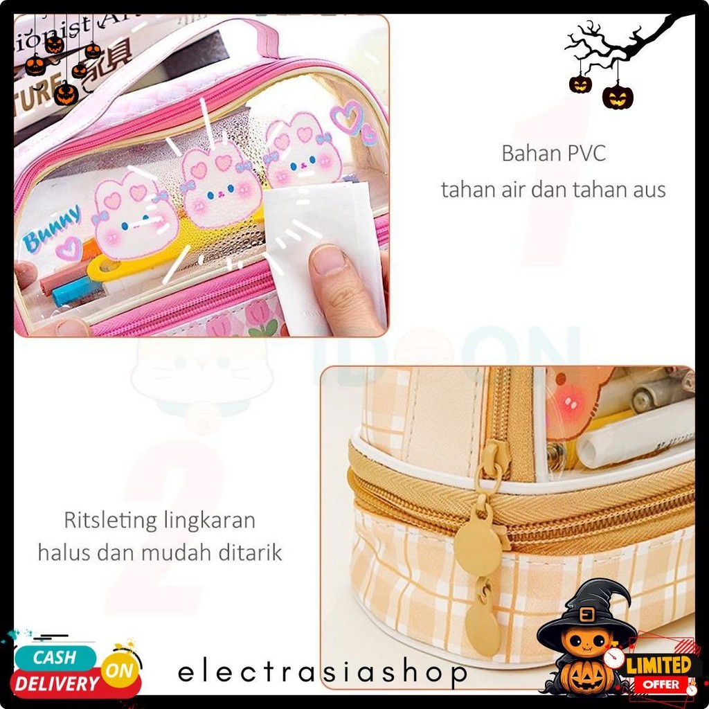 

Idoon Pencil Case Transparan Korea Tempat Pensil Besar Dua Lapis Kotak Pensil Tempat Pola Hewan Lucu Terlengkap Dan Termurah