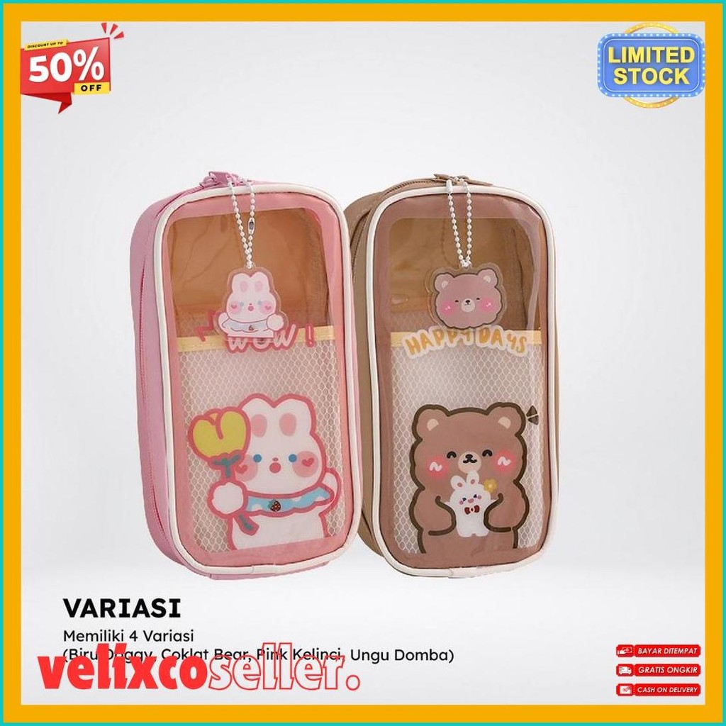 

Pencil Case Tempat Pensil Anak Transparan Motif Kartun Korean Style / Tempat Alat Tulis Perlengkapan Sekolah Multifungsi/TempatPulpen Bunda A61 Diskon Setengah Harga