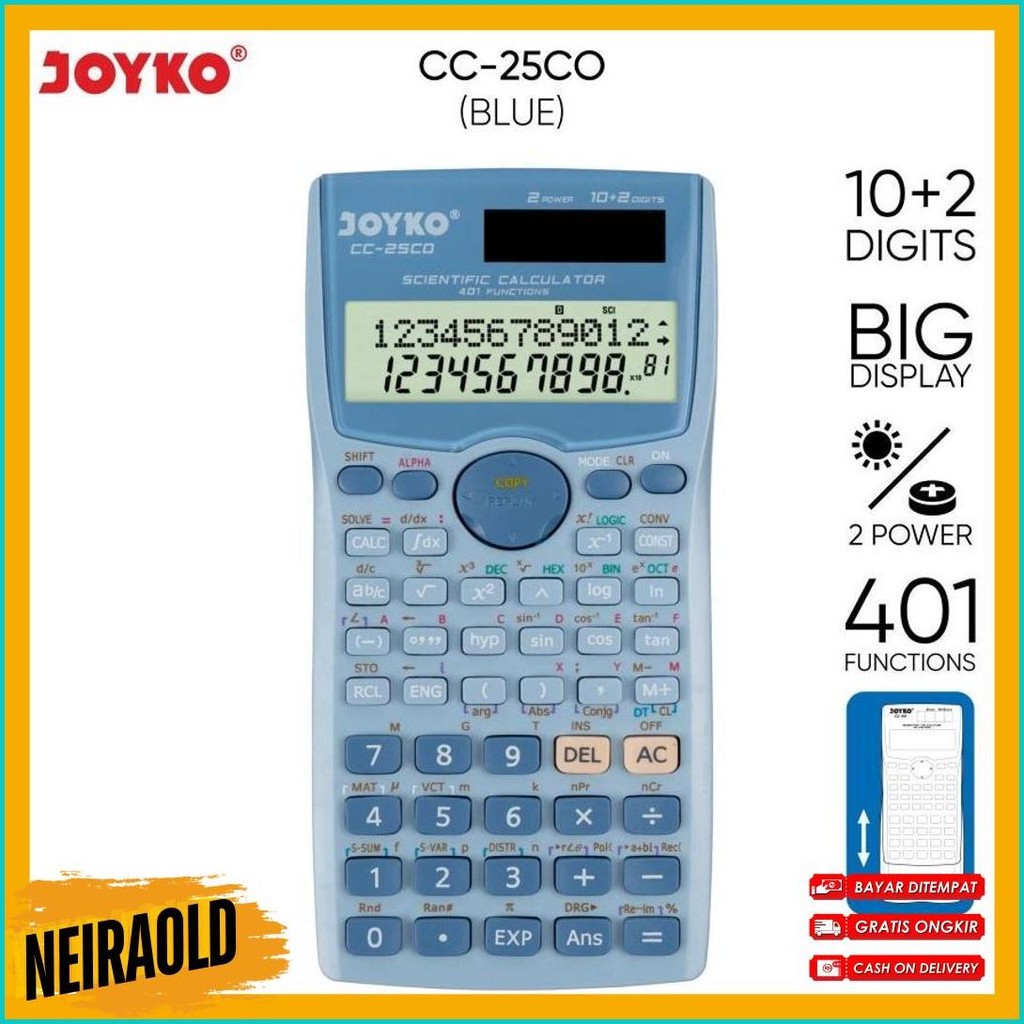 

Joyko Cc-25Co ~ Kalkulator Sekolah Scientific Calculator Color Cc25Co Kuliah Terlengkap Dan Termurah