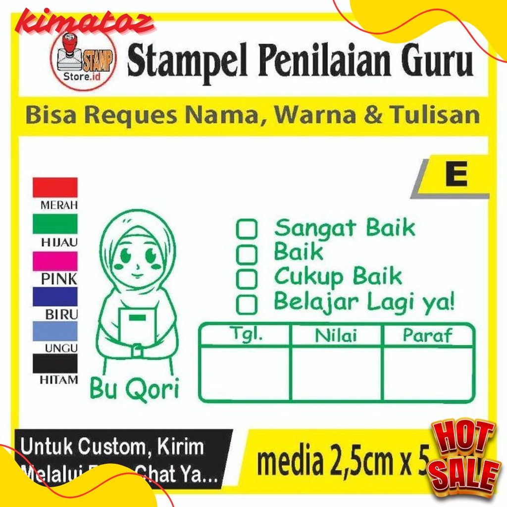 

Stempel Penilaian/Ganti Nama, Gambar Dan Warna/Cap Guru/Stampelbuguru Terlaris! Produk Ini Banyak Dicari