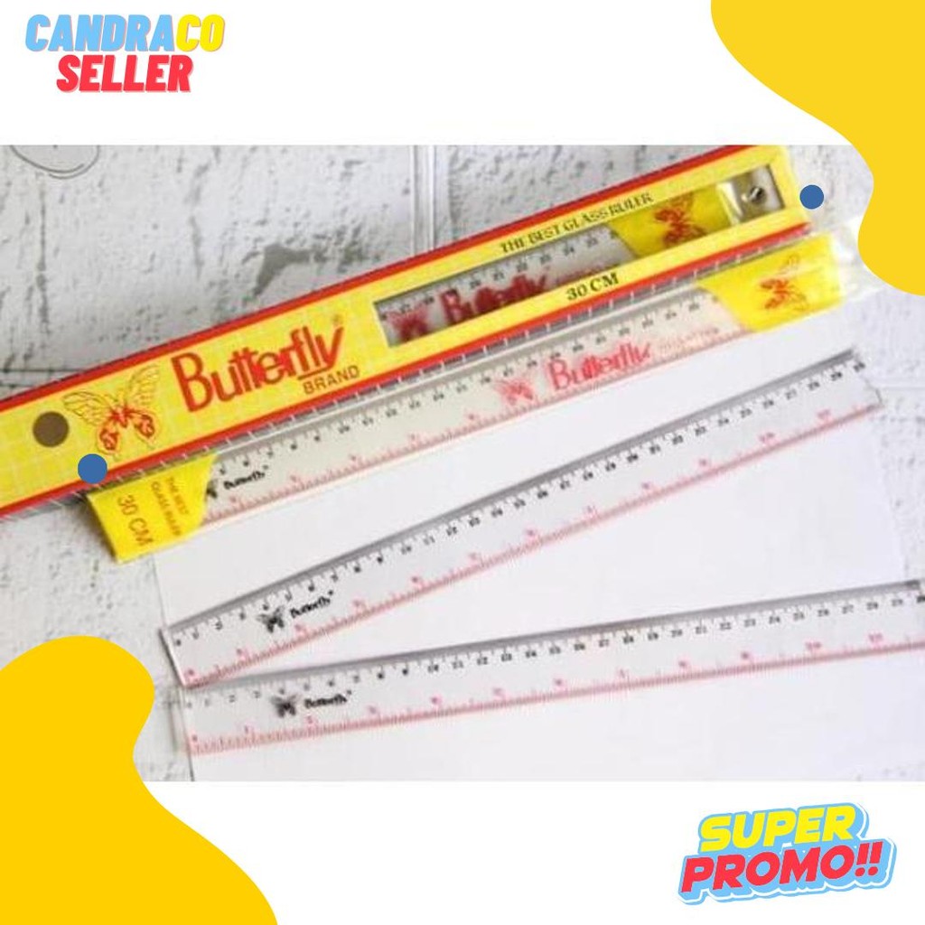 

Penggaris Butterfly 30Cm / Mistar Plastik Butterfly (12Pcs) Diskon