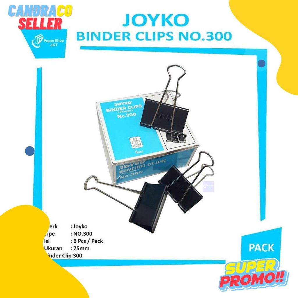 

Joyko - Binder Clip No.300 - Penjepit Kertas - Pack Diskon Setengah Harga