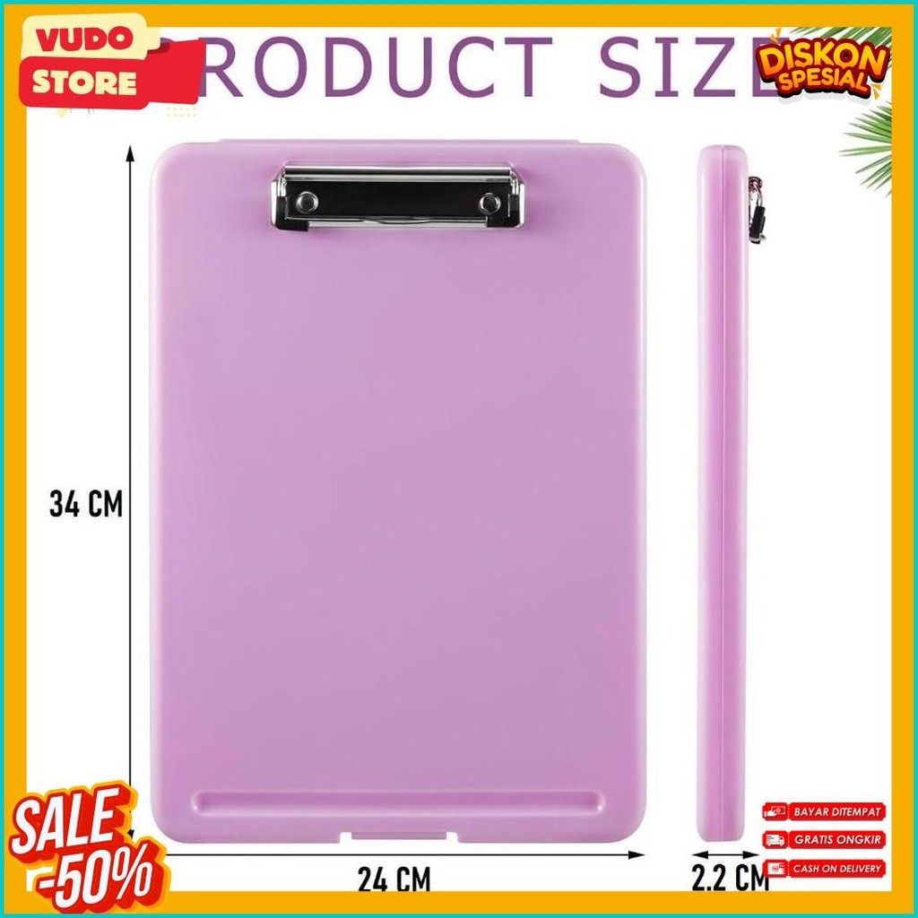 

Clipboard + Storage Alas Papan Ujian / Papan Jalan 2In1 / Clipboard 2 In 1 / Clip Board A4 Diskon Setengah Harga