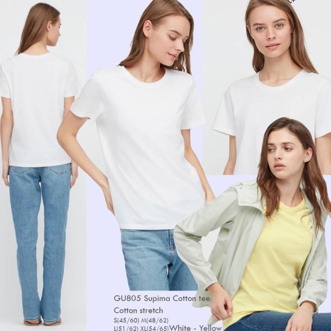 New Gu 805 Supima Cotton Tee Baju Atasan Kaos Wanita Branded