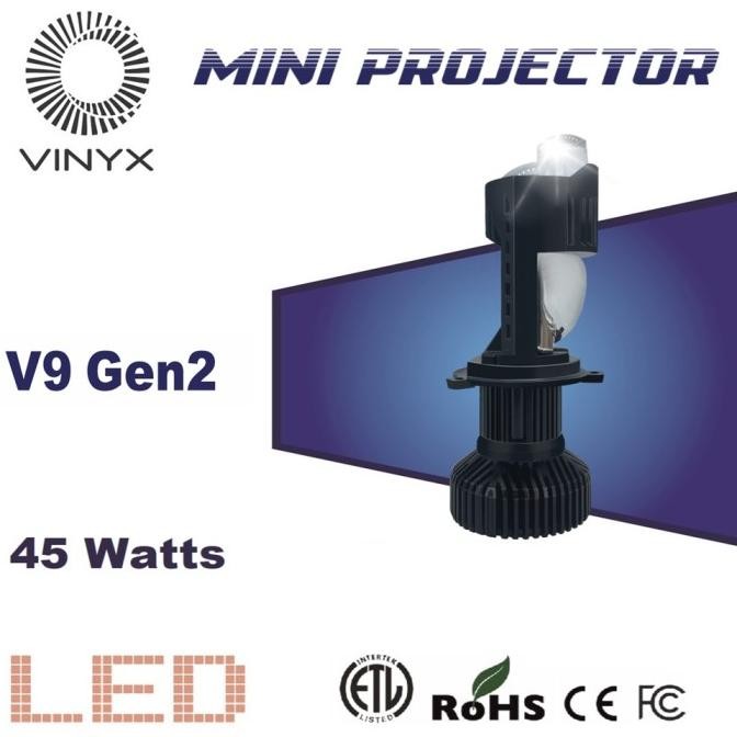 Lampu Led Vinyx V9 Pro 45W Projie H4 Mini Projector Lensa Motor Mobil Original Dan Terpercaya