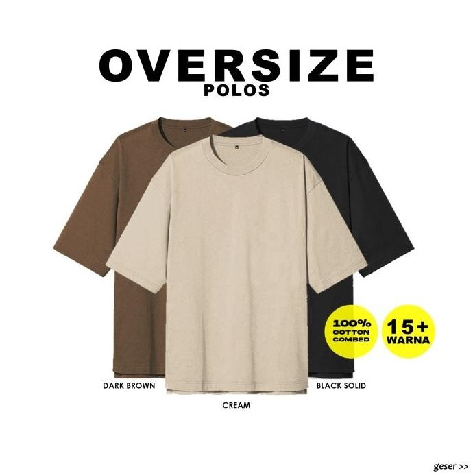 (Good) Kaos Polos Oversize Pria | Kaos Oversize Pria Polos Tanpa Saku