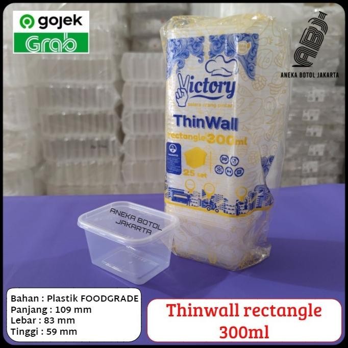 (Good) Thinwall victory rectangle 300ml / wadah plastik persegi panjang 300ml