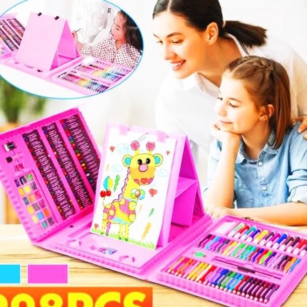 

Crayon Krayon Magic Art Set 208Pcs Alat Menggambar Mewarnai Lukis Anak