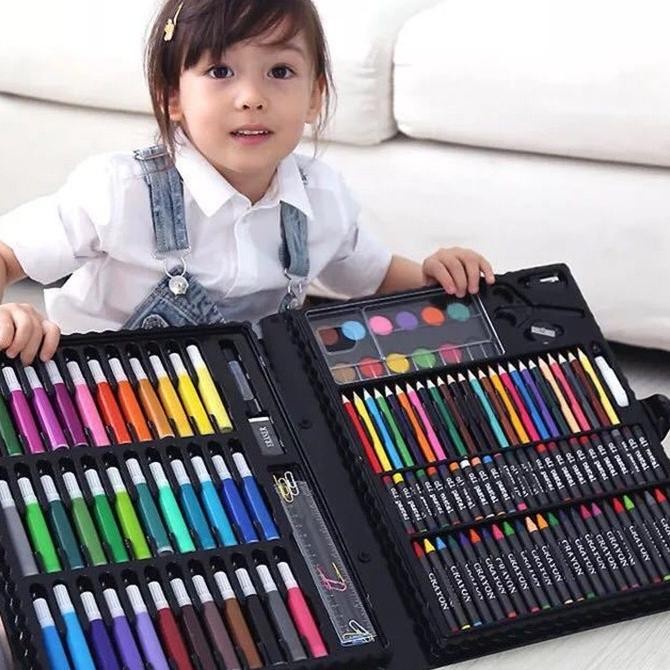 

Wj514 Crayon Set 150 Pcs Art Set Peralatan Gambar Lukis Isi 150 Pensil Warna Krayon Set