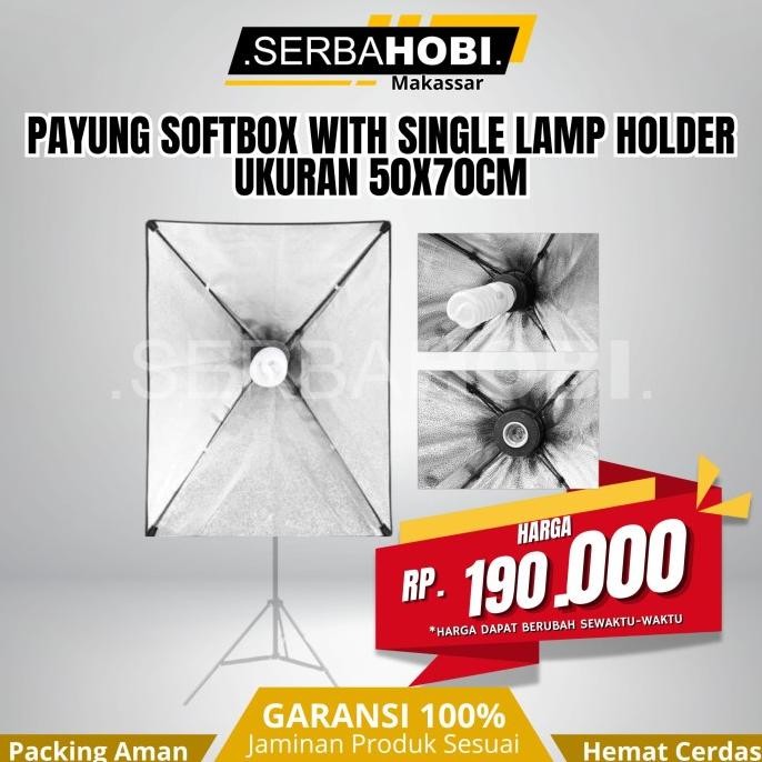 Buruan serbu] Payung Softbox 50x70cm + Single Lamp Holder Lighting Studio Fotografi & Video