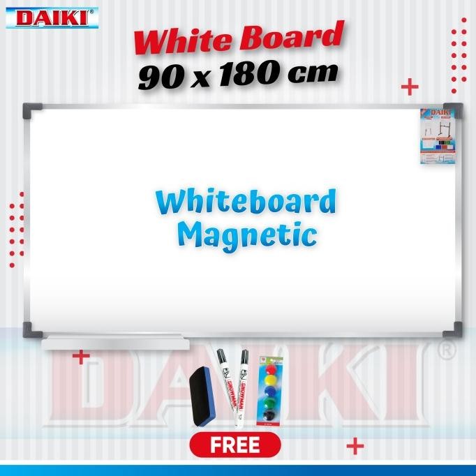 

Whiteboard / Papan Tulis Magnetic DAIKI Uk 90x180 cm