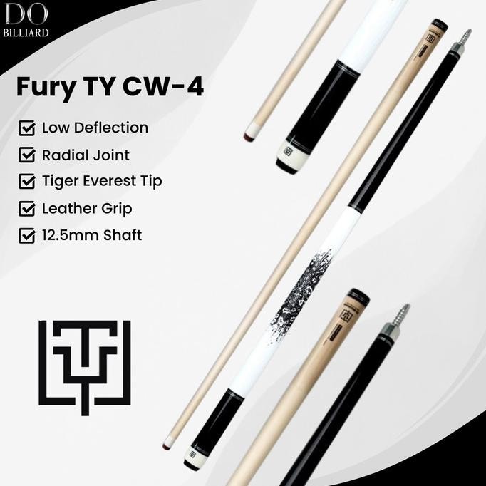 Murah Stick Billiard FURY TY CW-3 CW-4 Low Deflection Shaft Cue Stick Billiard / Stick Fury TY CW-3 
