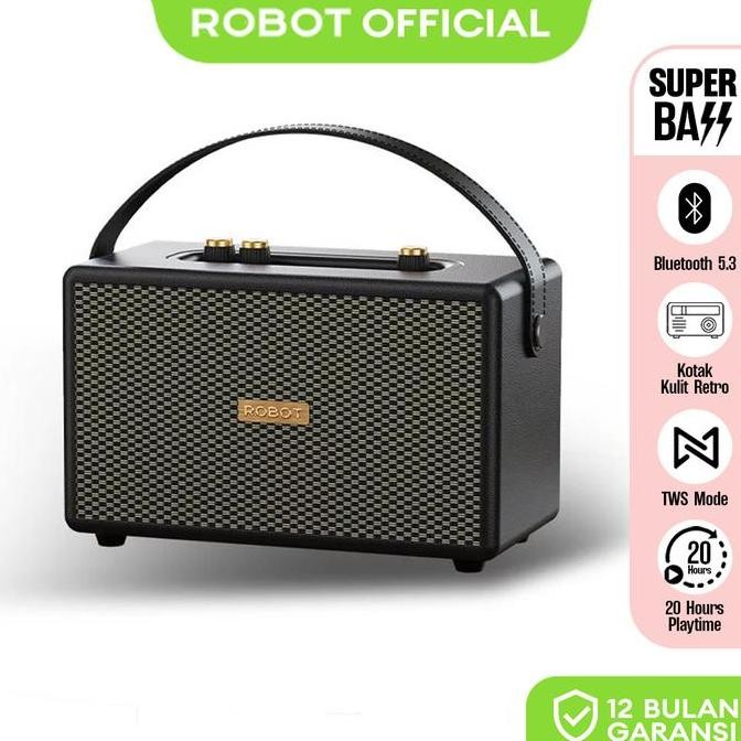 ROBOT SPEAKER BLUETOOTH NEW RB80 SPEAKER RETRO BLUETOOTH 5.3 ORIGINAL - GARANSI 1 TAHUN [BISA COD] S