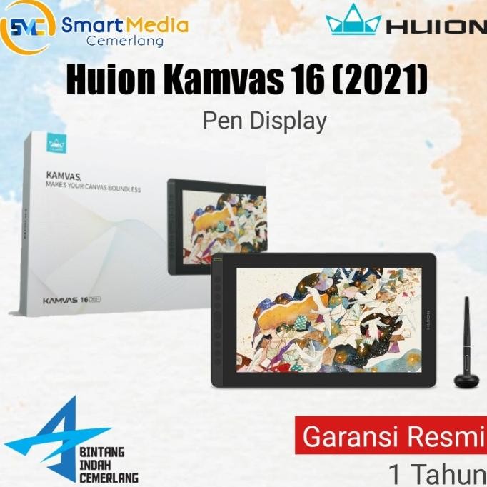 Huion Kamvas 16 (2021) L Drawing Display Tablet Huion Kamvas16 New Stok