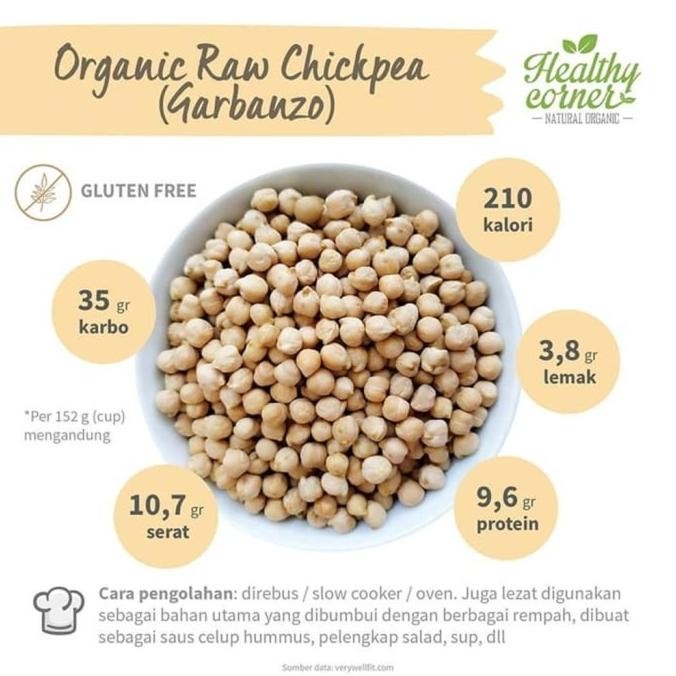

(Good) Kacang Arab Organic Chickpea Garbanzo Mentah ( Raw ) 500gr - HC