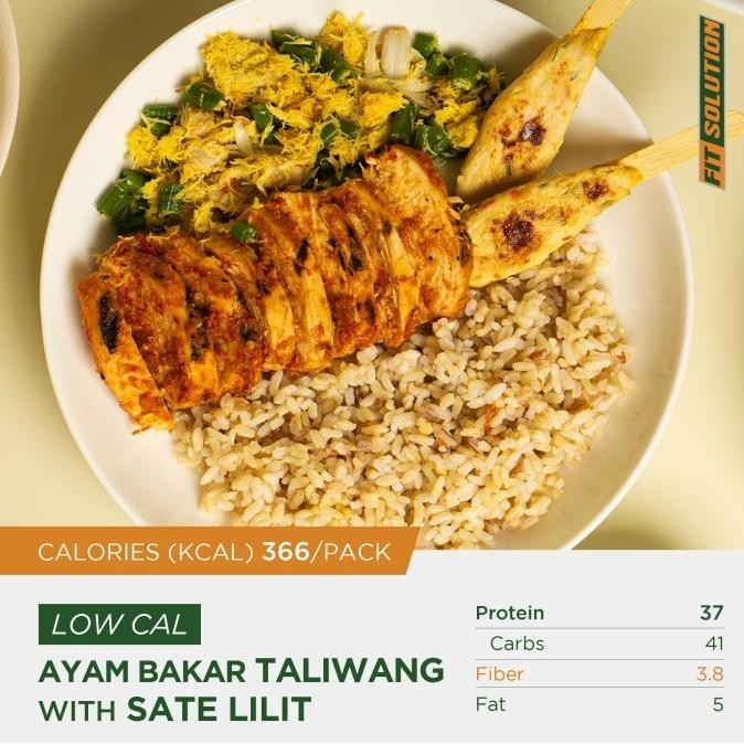 

(Good) Low Cal Nasi Ayam Bakar Taliwang + Sate Lilit , Lawar | Healthy PRep Meal Catering Diet