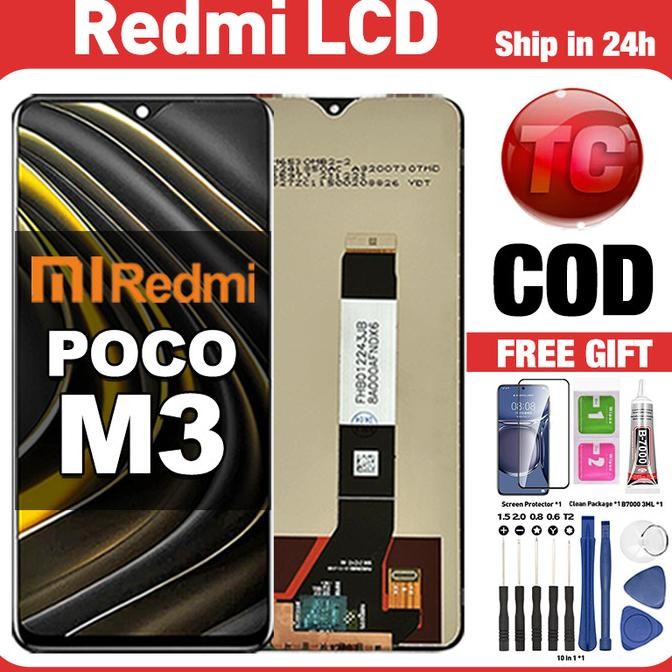Original Lcd POCO M3 Fullset asli Layar hp touchscreen Sentuh Versi Tinggi COD SAMD