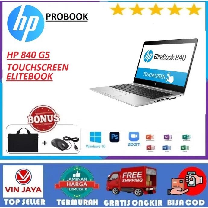 LAPTOP SULTAN MURAH - LAPTOP HP 840 G5 I5 8TH TOUCHSCREEN - FHD - 840 I5 8TH TS, 8GB+256GB SSD SAMD