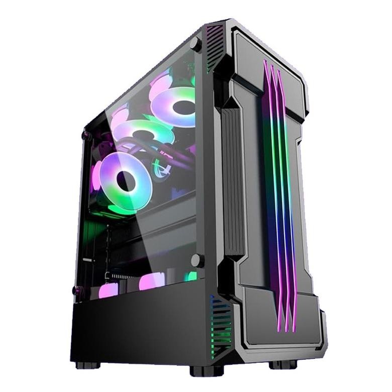 Promo Casing Simbadda Battleground 08 Case Pc Gaming Bg08 Non Psu Dan Fan Tempered Glass