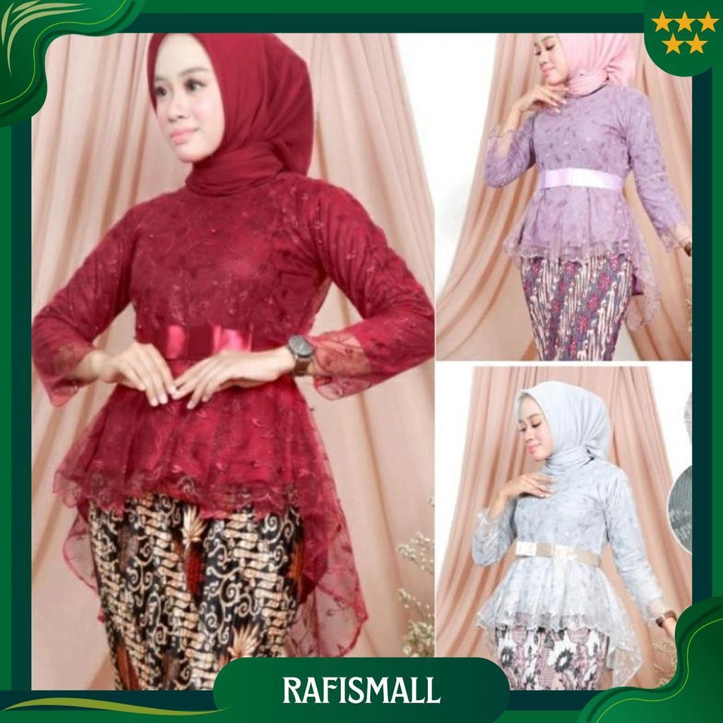 Aurora Tulle Bordir / Atasan Kebaya Brukat Tile / Kebaya Aurora Mewah / Kebaya Wisuda / Kebaya Tile 