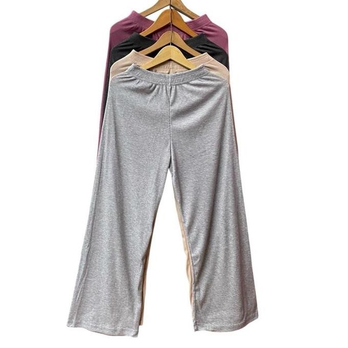 Sale Celana Kulot Panjang Hw/Celana Kulot Jumbo/Celana Kulot Knit Rajut Rib Premium/Celana Kulot Pin