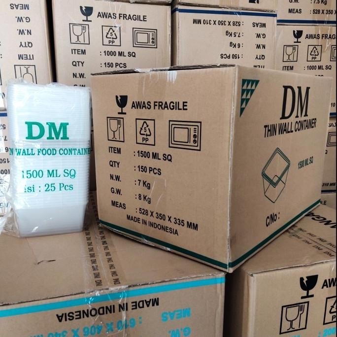 (Good) THINWALL DM SQUARE 1500 ML SQ - 1500ML SQ PERSEGI - 150 SET