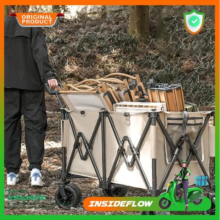 Troli Gerobak Dorong Boot Camp Trolley Oxford Portable Lipat Outdoor