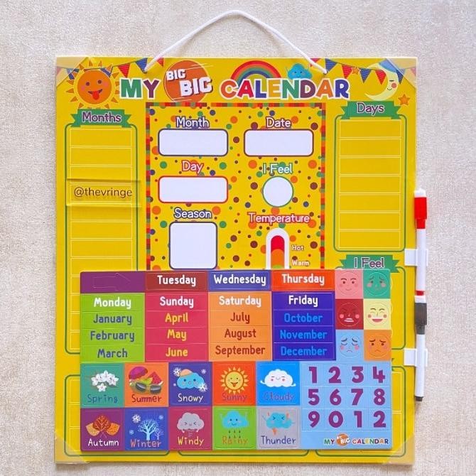 

My Big Calendar Kalender Anak Magnet Montessori Papan Tulis Terlaris