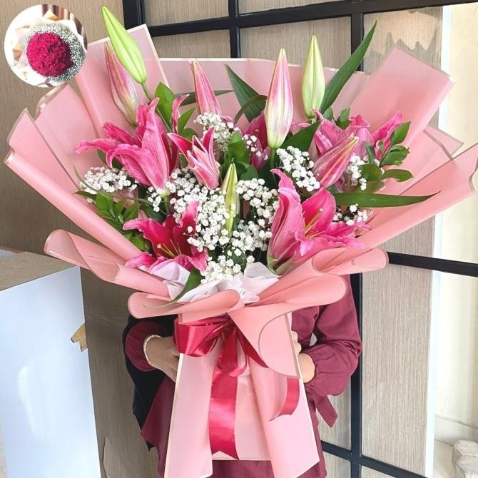 Buket Lily| Bouquet Lily| Bouquet Lily putih | Bunga Lily Terlaris