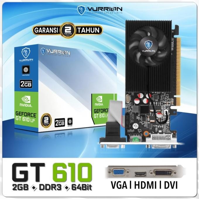 Vga Card / Vga Nvidia Vurrion Gt610 / Gt610 Lp 2Gb Gddr3 64-Bit