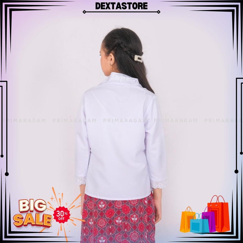 Primaragam Kebaya Anak Perempuan Modern Sd Smp Sma Atasan Baju Sekolah Adat Sunda Encim Putih Sale