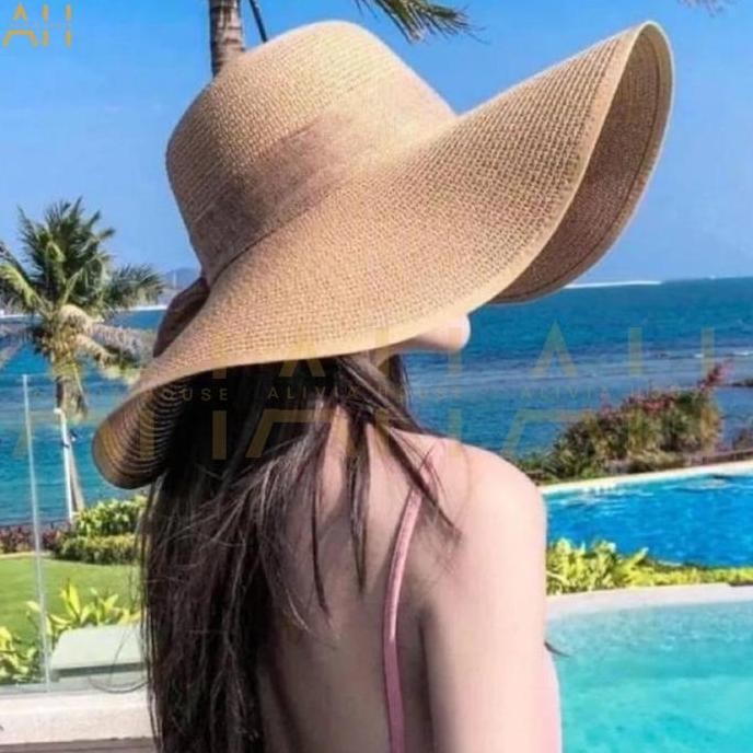 Topi Pantai Dewasa Rajut Pita Topi Pantai Wanita Co