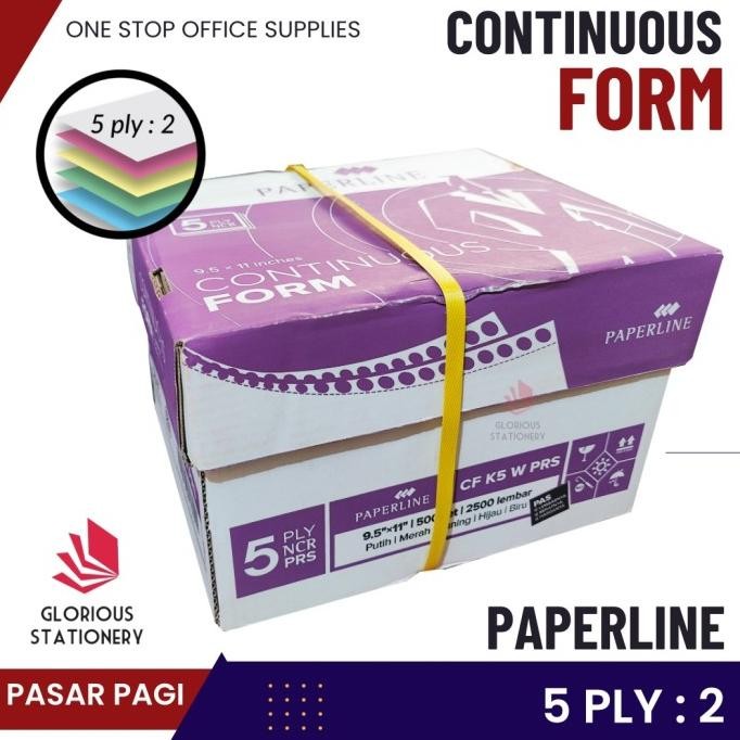 

TERMURAH - Kertas Continuous Form 9.5 x 11" 5ply Bagi 2 (PRS) - Paperline