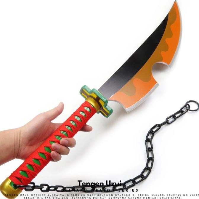 Replika Pedang Uzui Tengen Kimetsu No Yaiba 1 Set 2 Pcs - Pedang Kayu Co