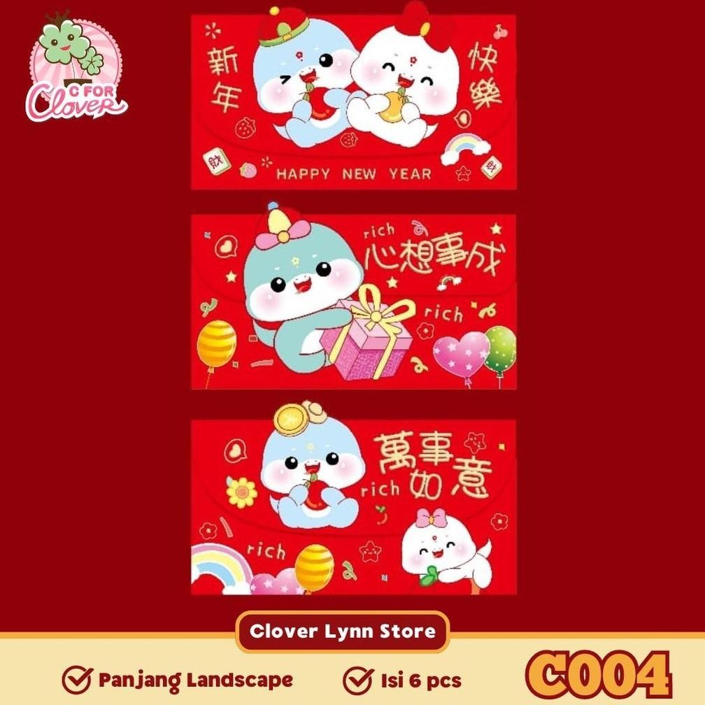 

h-4 ANGPAO SNAKE YEAR PANJANG LANDSCAPE ISI 6 PCS hongpao amplop chinese newyear tahun ular 2025 Murah
