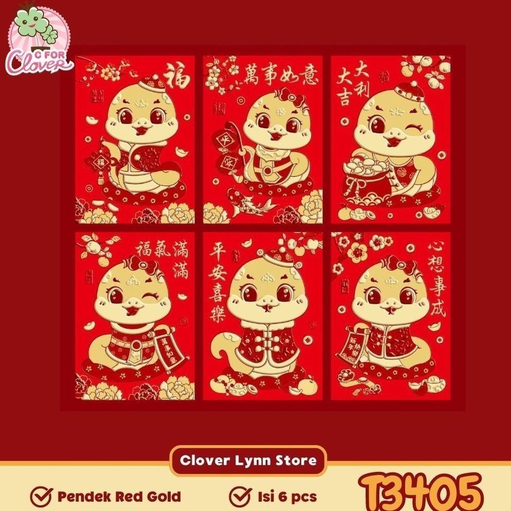 

dvc-78 ANGPAO SNAKE RED GOLD PENDEK ISI 6 PCS IMLEK 2025 NAGA 2024 amplop tahun baru china dragon ular Terlaris