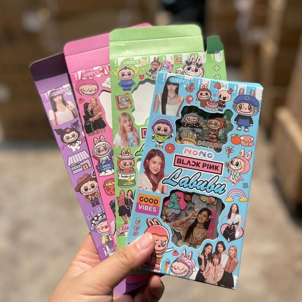 

gha-68 STICKER LABUBU X BL4CKPINK ISI 100 LEMBAR tempelan bergambar karakter lucu Terlaris