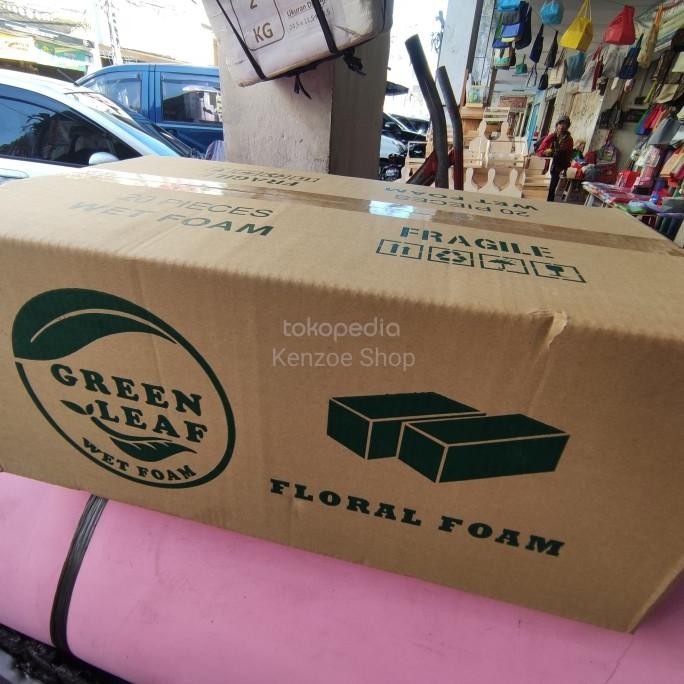

Floral Foam Busa Bunga Basah Wet Foam GREEN LEAF JUAL PER DUS ISI 20 murah