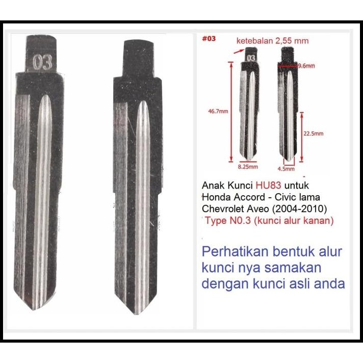 Anak Kunci Hu83 Untuk Aveo 2004-2010 - Honda Accord-Civic Lama