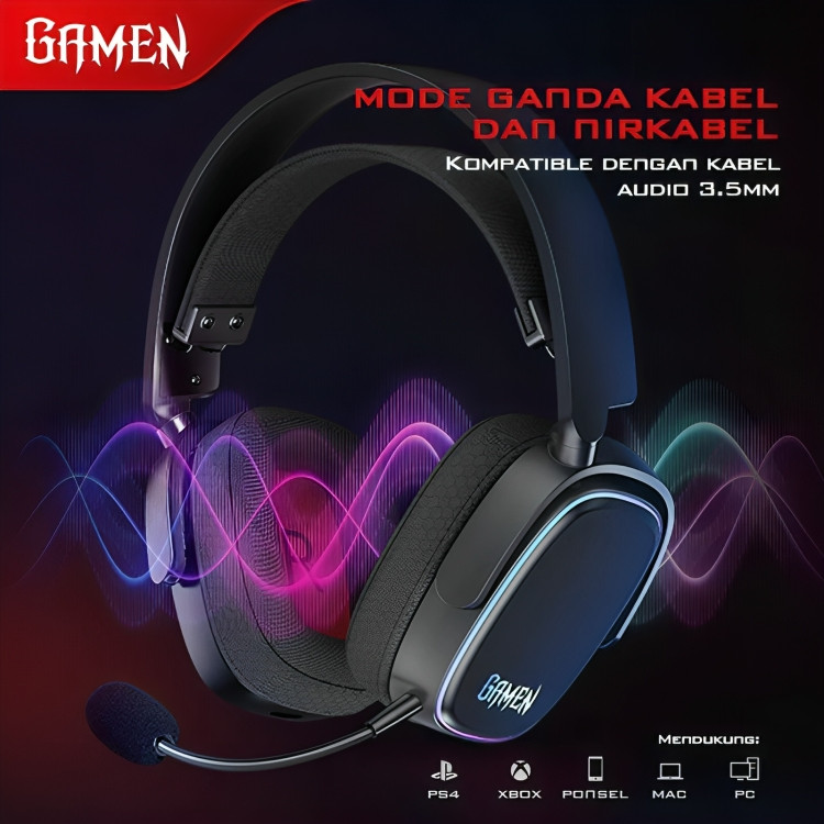 Headset Gamen Shadow I Wireless RGB / Headset Gaming Gamen Shadow Bluetooth / Headphone Gamen Shadow