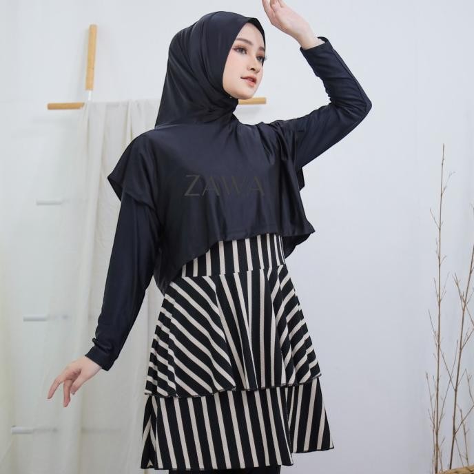 Stela Sport Muslimah Swimsuit / Baju Renang Hijab - Salur JS