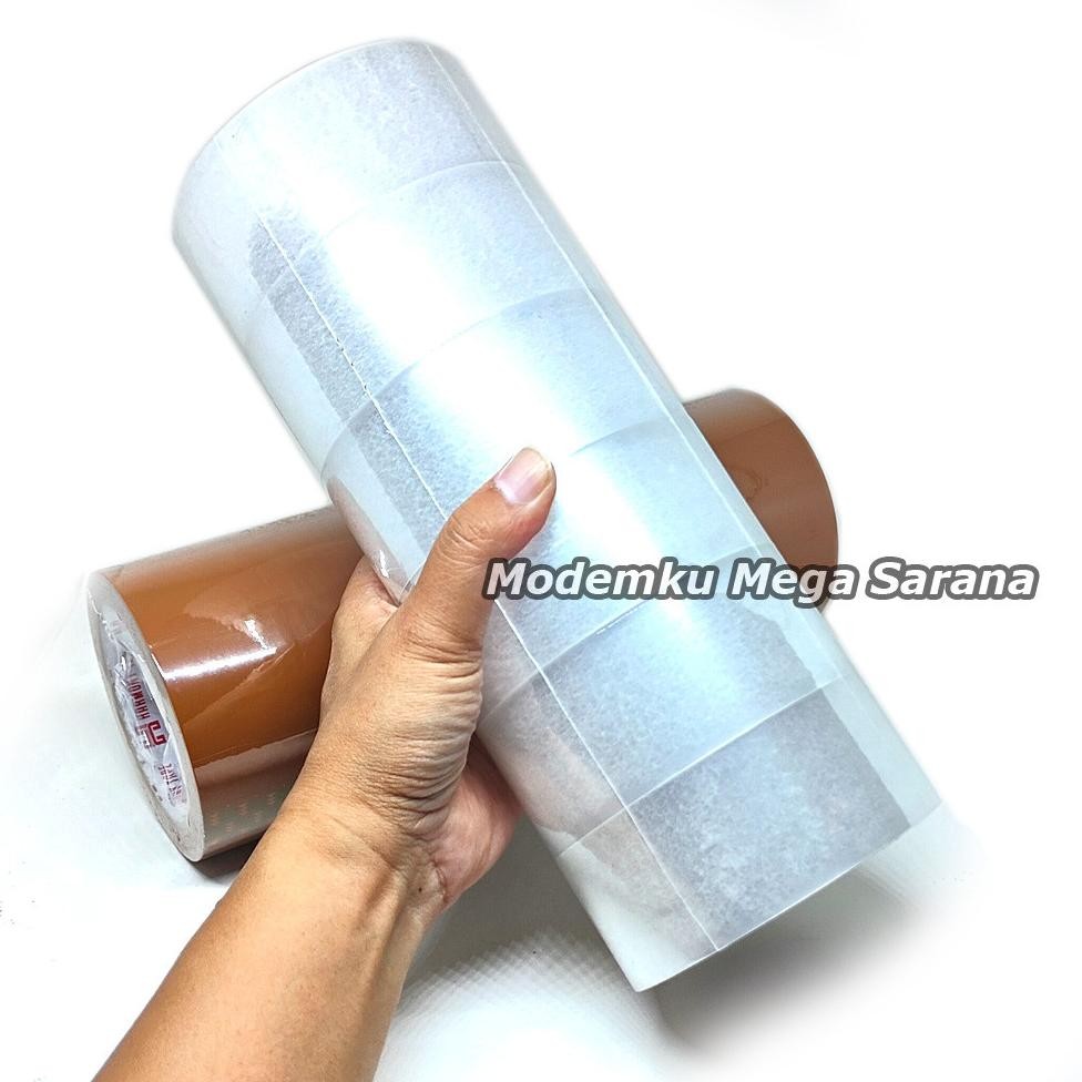 

KT78 1 Slop Isi 6 pcs - Lakban Bening Coklat Besar Murah 90 Yard 45 mm Merk Harmony Kuat Rekat Tidak Mudah Putus Termurah