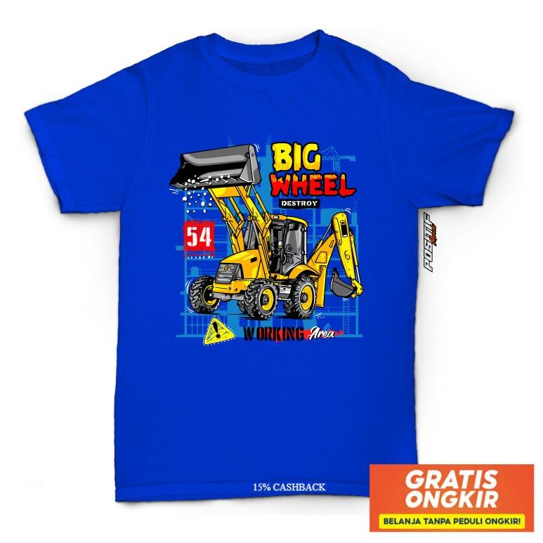 Baju Kaos Anak Excavator Alat Berat Positif Merch Original